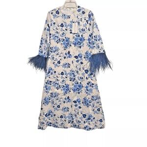 Kathleen Maeve Dolly Feather Kaftan Porcelain Blue Delfware Size Small NWT